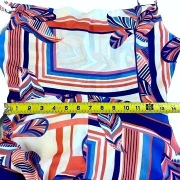 Foxiedox Womens Geometric Print Maxi Dress S Multicolor Spaghetti Straps Flowy - Picture 10 of 11